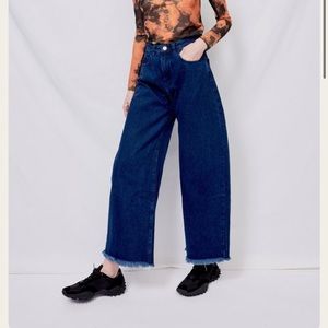 Marques’ Almeida Classic Boyfriend High Raw Hem Wide Leg Jeans 100 Cotton Sz 4